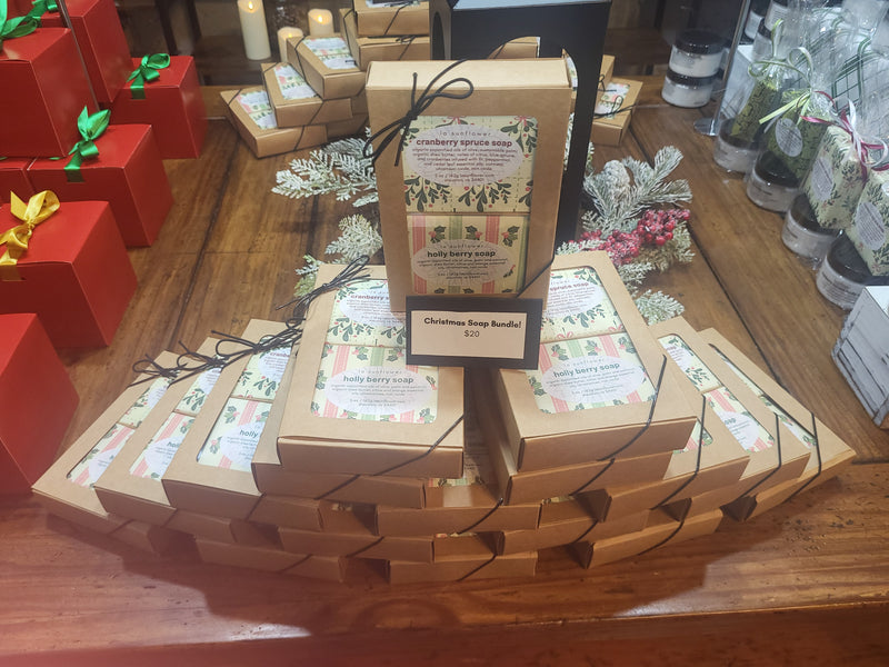 Christmas Soap Duo: Cranberry Spruce + Holly Berry