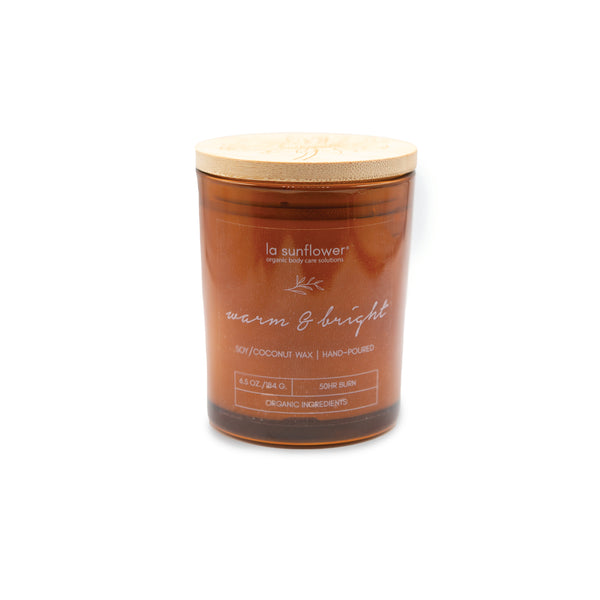 Warm + Bright: Organic/Non-Toxic Aromatherapy Candle & All-Over Body Moisturizer