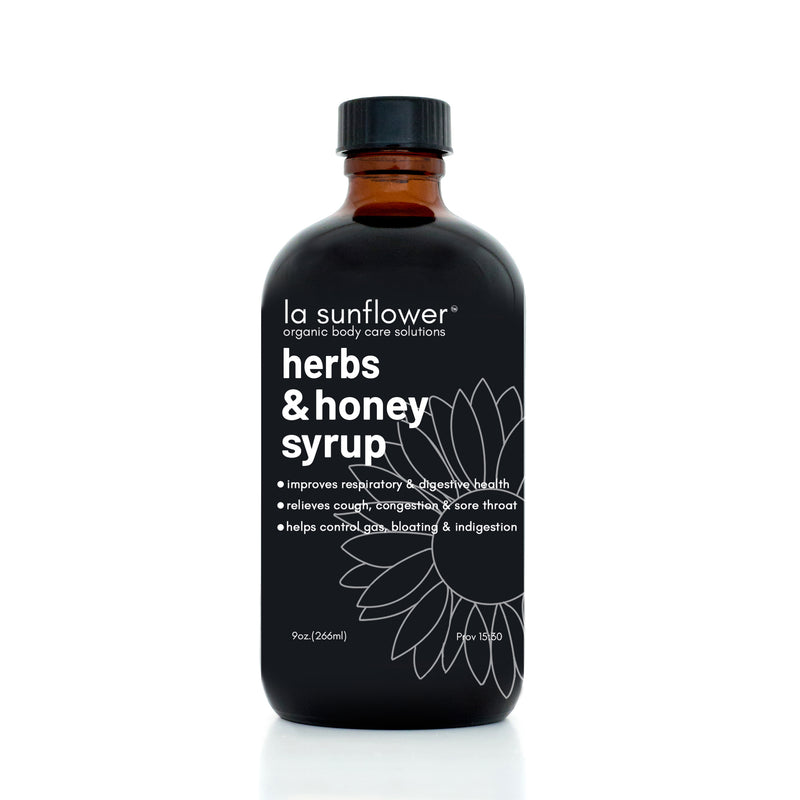Organic Herbs & Honey Syrup With Mullein & Fresh Ginger Root: Powerfully Effective Respiratory & Digestive Support